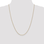14K Yellow Gold Solid Box Chain Necklace 0.95mm