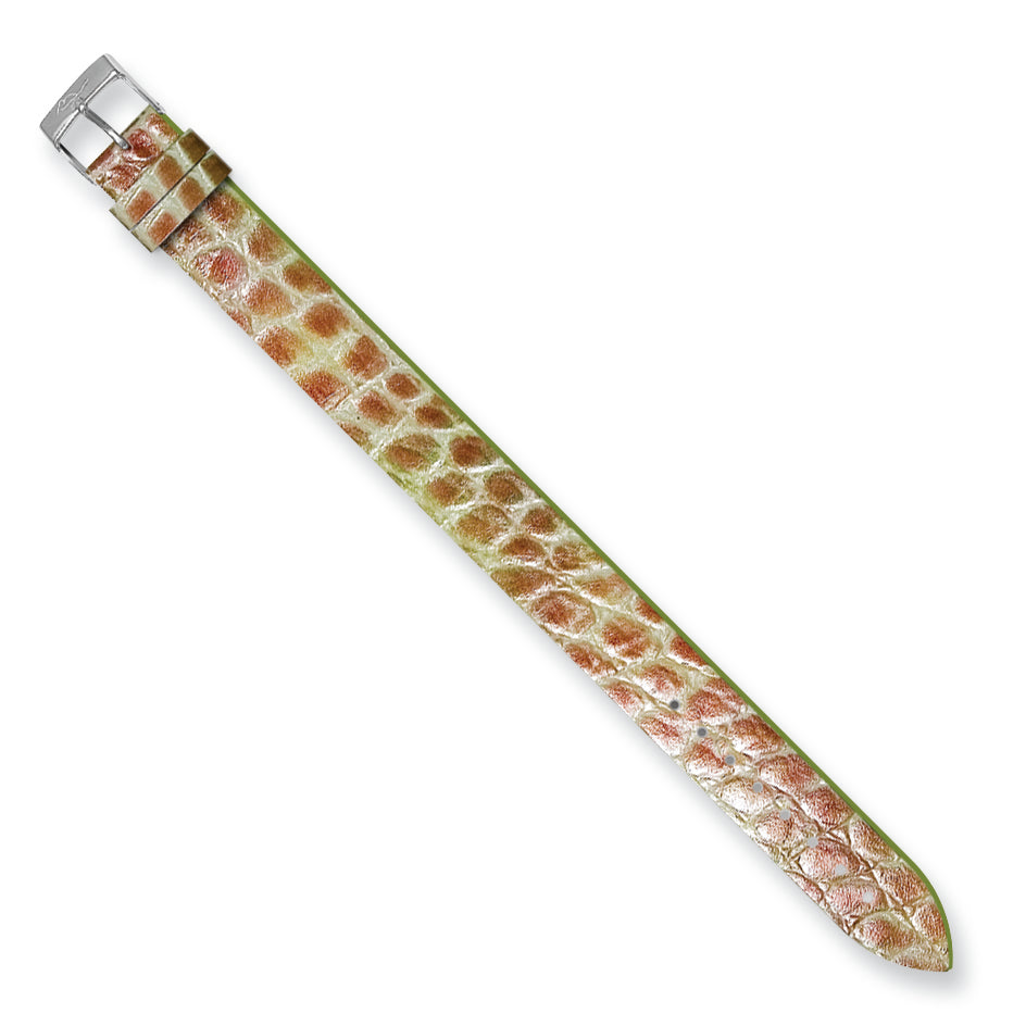 Moog Brown/Green Croco Texture Calf Leather Watch Band