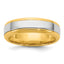 14K Two-Tone Gold Beveled Flat Comfort-Fit Wedding Band 6mm