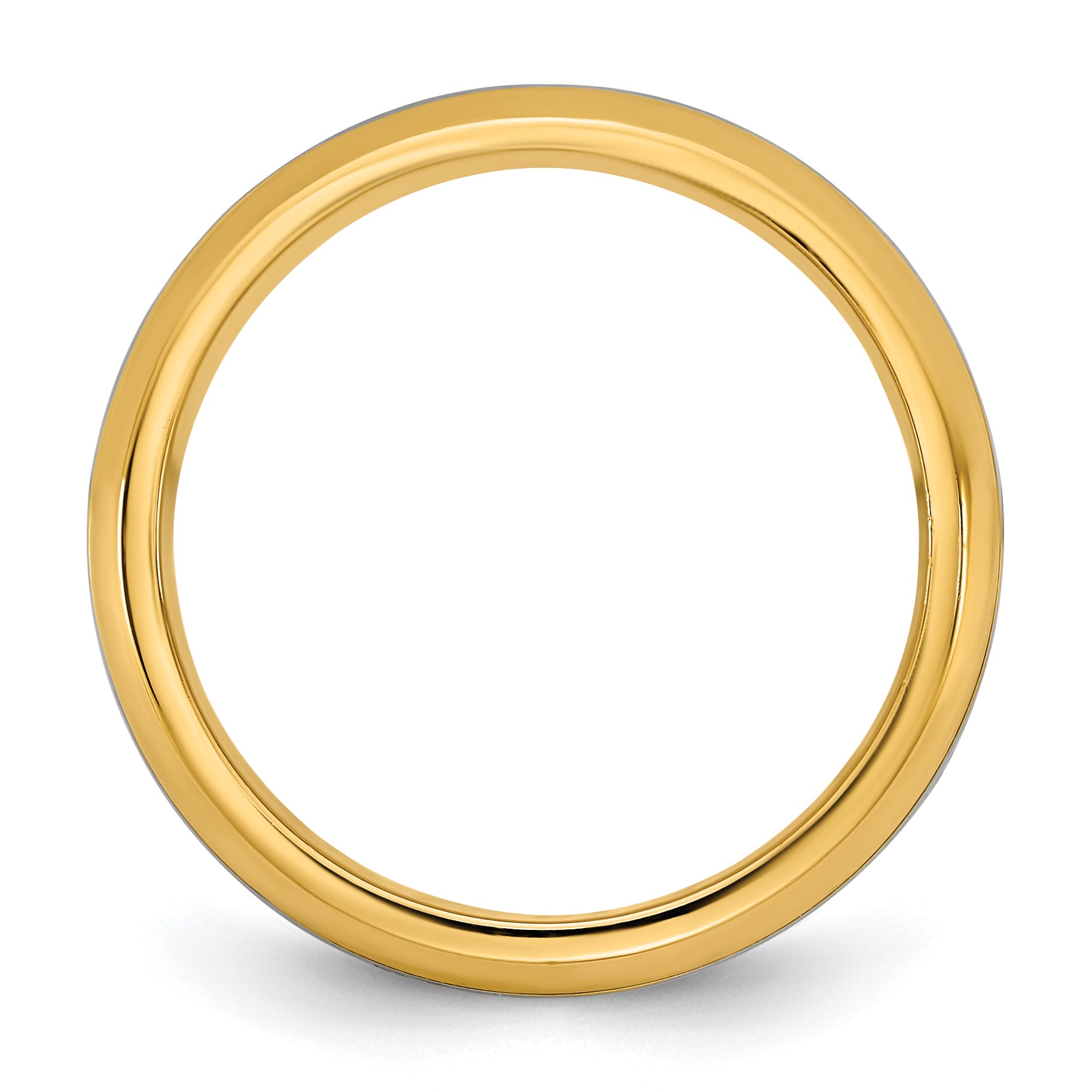 14K Two-Tone Gold Beveled Flat Comfort-Fit Wedding Band 8mm