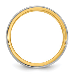14k Two-Tone Y/W 6mm Step Edge Wedding Band Size 13.5