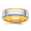 14k Two-Tone Yellow and White 7mm Step Edge Wedding Band