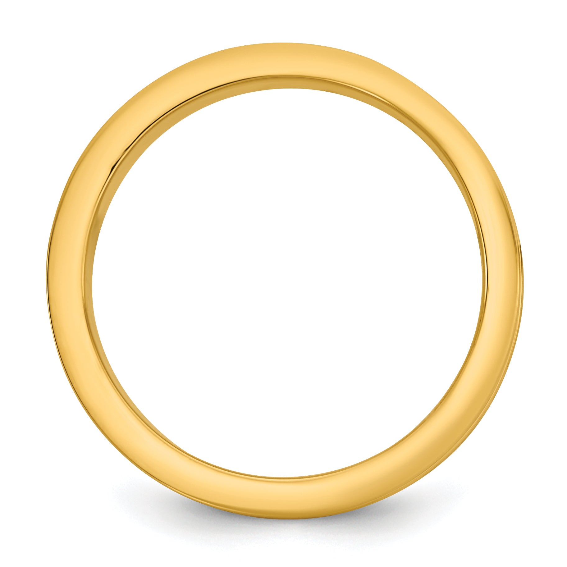 14k Two-Tone Y/W 6mm Step Up Flat Edge Wedding Band Size 13.5