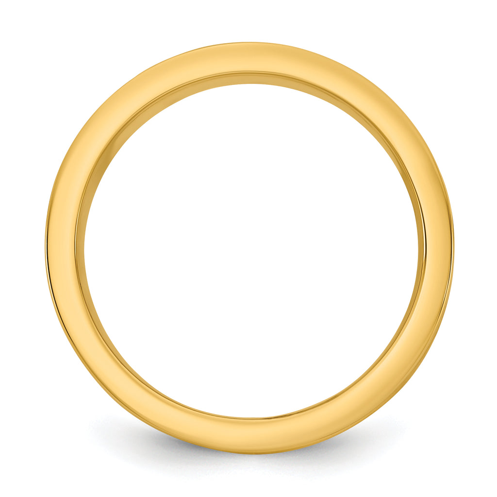 14k Two-Tone Yellow and White 7mm Step Up Flat Edge Wedding Band