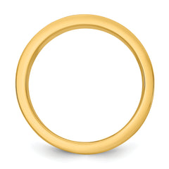 14k Two-Tone Y/W 7mm Step Up Flat Edge Wedding Band Size 13.5