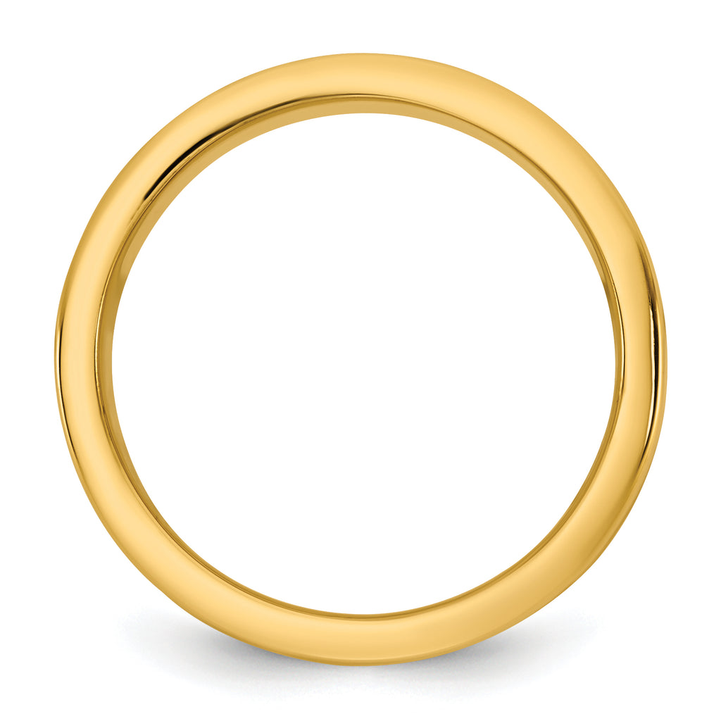 14k Two-Tone Y/W 8mm Step Up Flat Edge Wedding Band Size 13.5