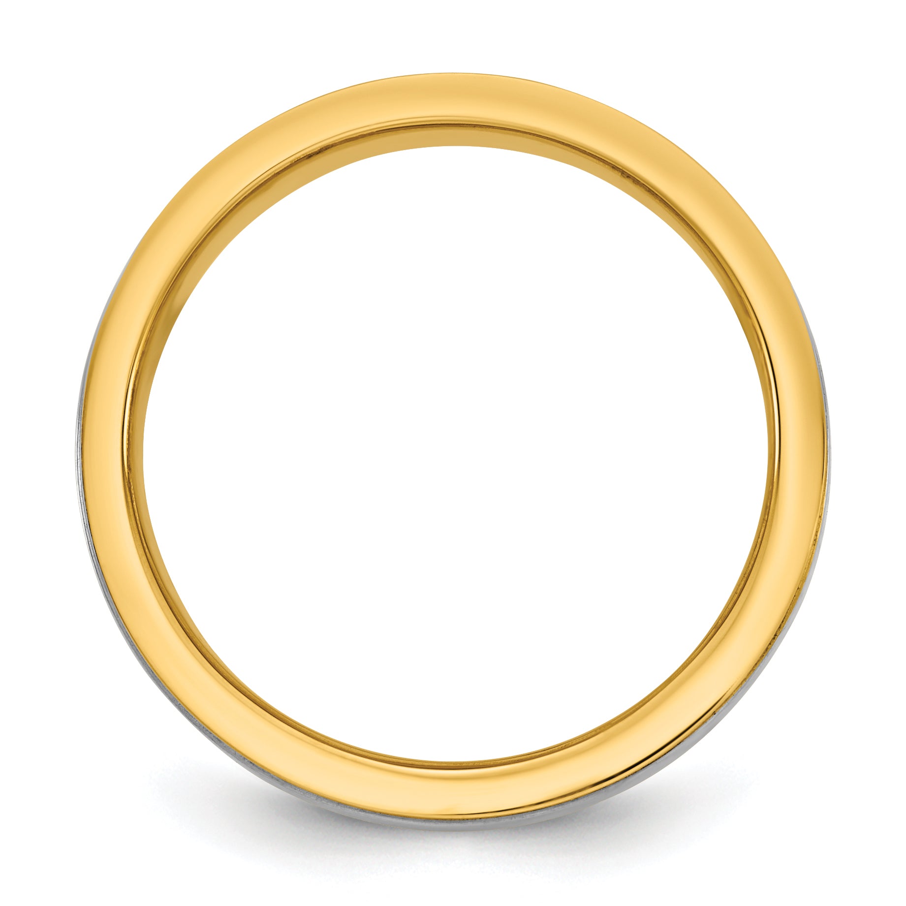 14k Two-Tone Y/W 6mm Milgrain Wedding Band Size 7 Secondary image