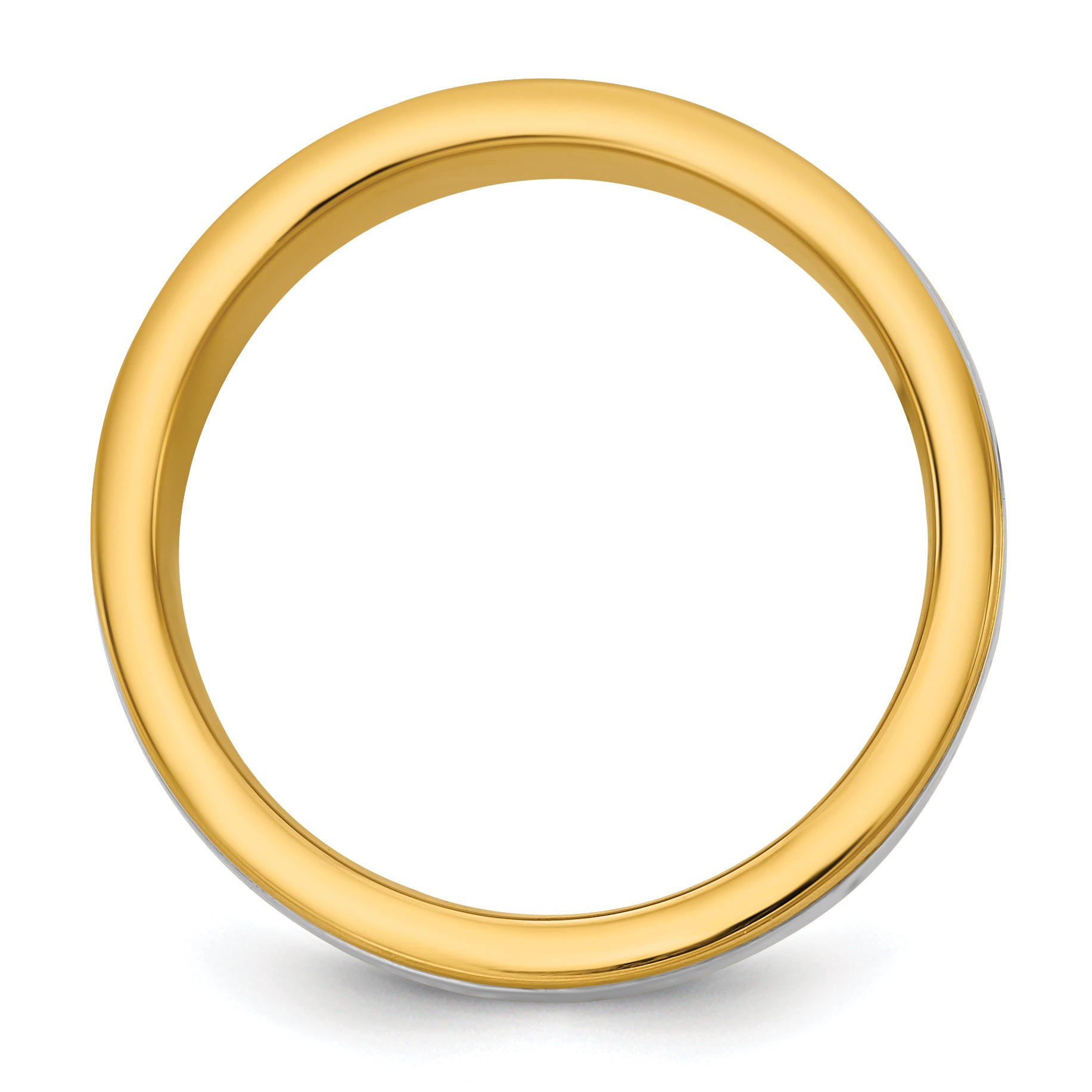 14k Two-Tone Y/W 8mm Milgrain Wedding Band Size 13.5
