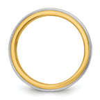 14k Two-Tone Yellow and White 6mm Double Banded Wedding Band