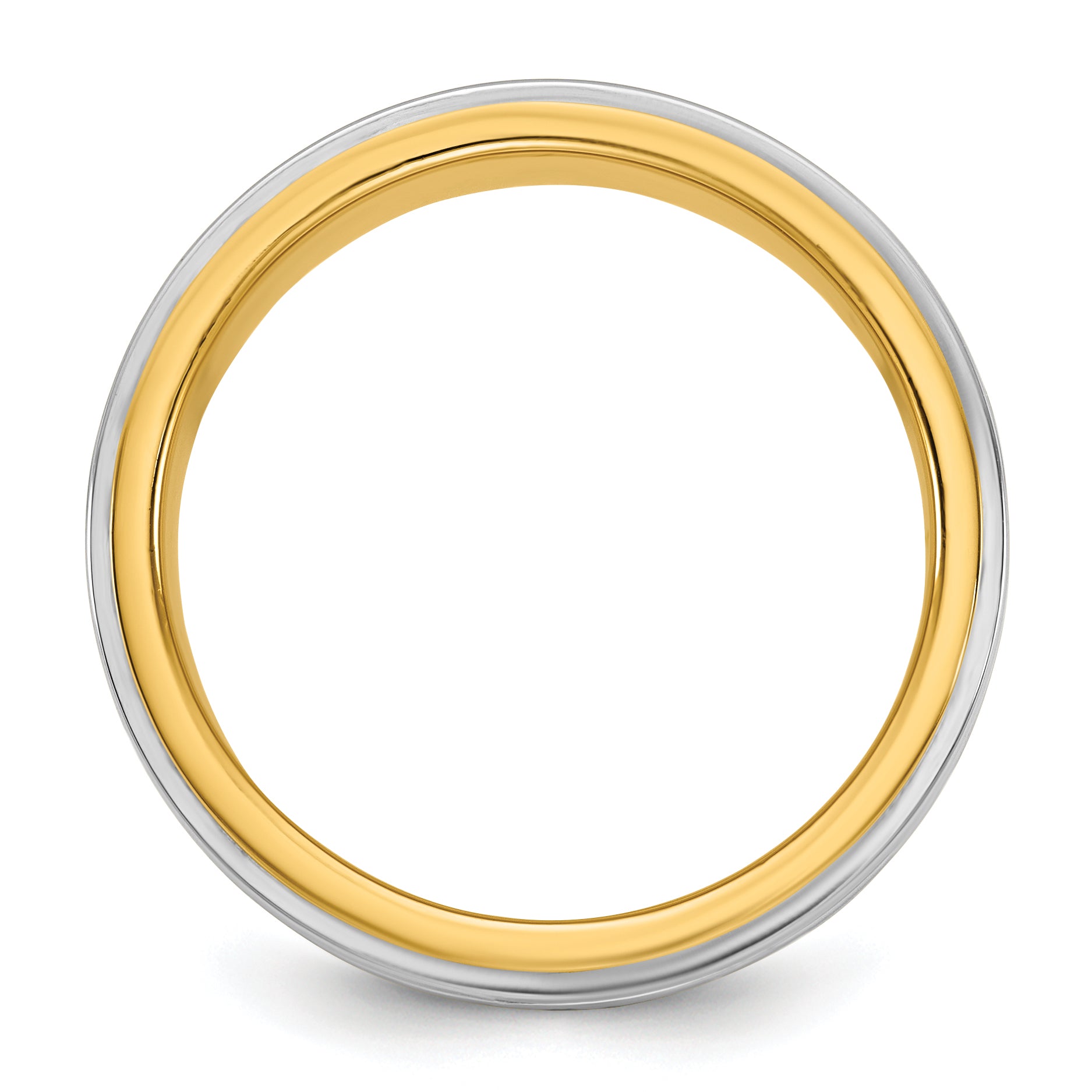 14k Two-Tone Y/W 8mm Double Banded Wedding Band Size 13.5