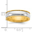 14k Two-Tone Yellow and White 6mm Half Round Wedding Band