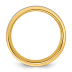 14k Two-Tone Yellow and White 7mm Half Round Wedding Band