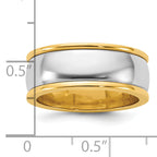 14K Two-Tone Gold Half-Round Comfort-Fit Wedding Band 8mm