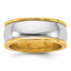 14K Two-Tone Gold Half-Round Comfort-Fit Wedding Band 8mm