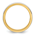 14k Two-Tone Yellow and White 7mm Single Banded Wedding Band