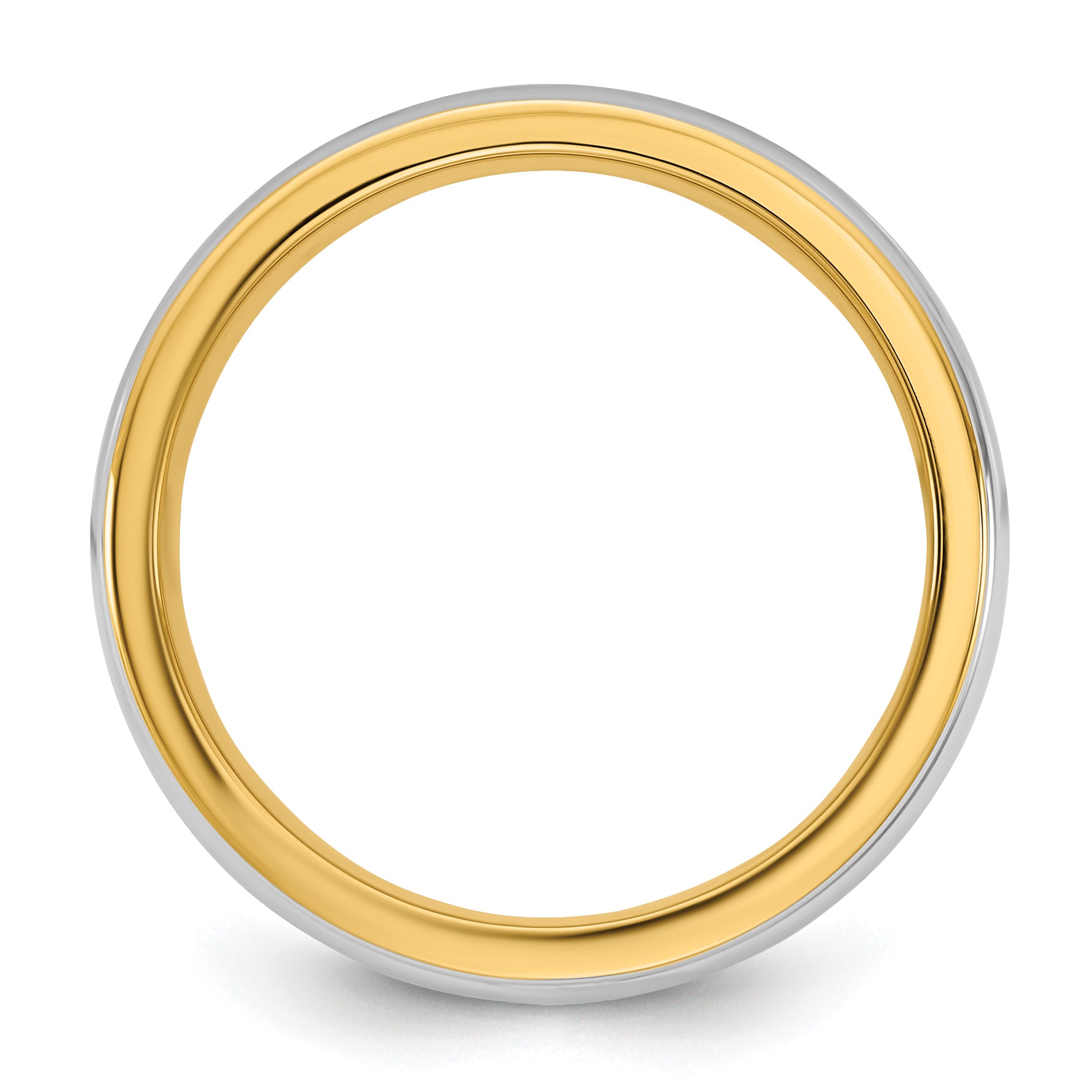 14k Two-Tone Y/W 8mm Single Banded Wedding Band Size 13.5