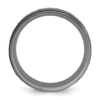 Chisel Tantalum Brushed and Polished Hammered Center 8mm Beveled Edge Band