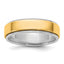 14k Two-Tone White and Yellow Gold 6mm Step Edge Wedding Band