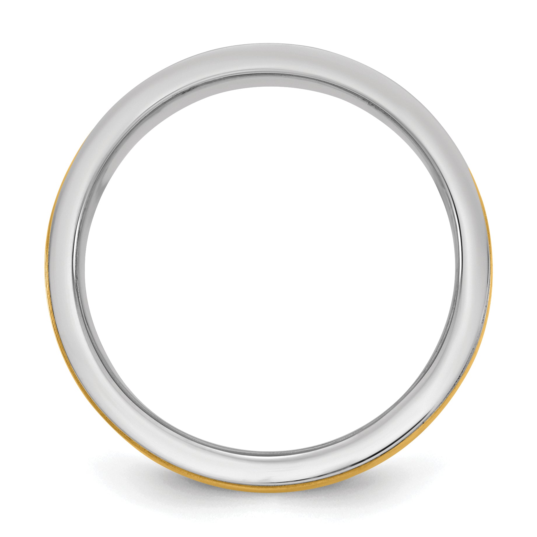 14k Two-Tone W/Y 6mm Milgrain Wedding Band Size 13.5