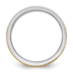 14k Two-Tone W/Y 6mm Milgrain Wedding Band Size 13.5