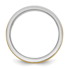 14k Two-Tone W/Y 6mm Milgrain Wedding Band Size 13.5