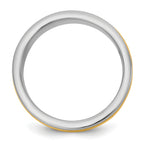 14k Two-Tone White and Yellow Gold 8mm Milgrain Wedding Band