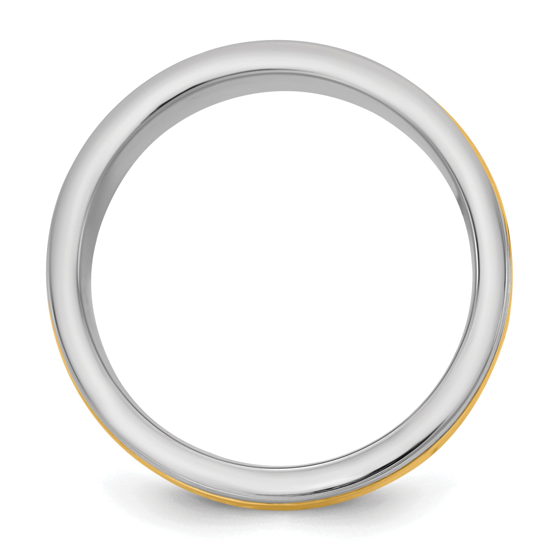 14k Two-Tone White and Yellow Gold 8mm Milgrain Wedding Band