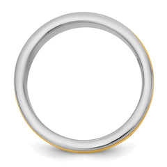 14k Two-Tone W/Y 8mm Milgrain Wedding Band Size 13.5