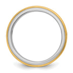 14k Two-Tone White and Yellow Gold 6mm Double Banded Wedding Band