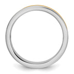 14k Two-Tone W/Y 6mm Step Up Beveled Wedding Band Size 9.5