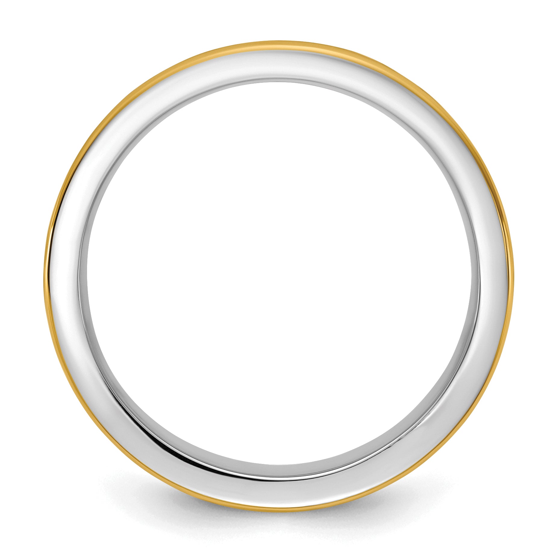 14k Two-Tone W/Y 7mm Step Up Beveled Wedding Wedding Band Ring Secondary image