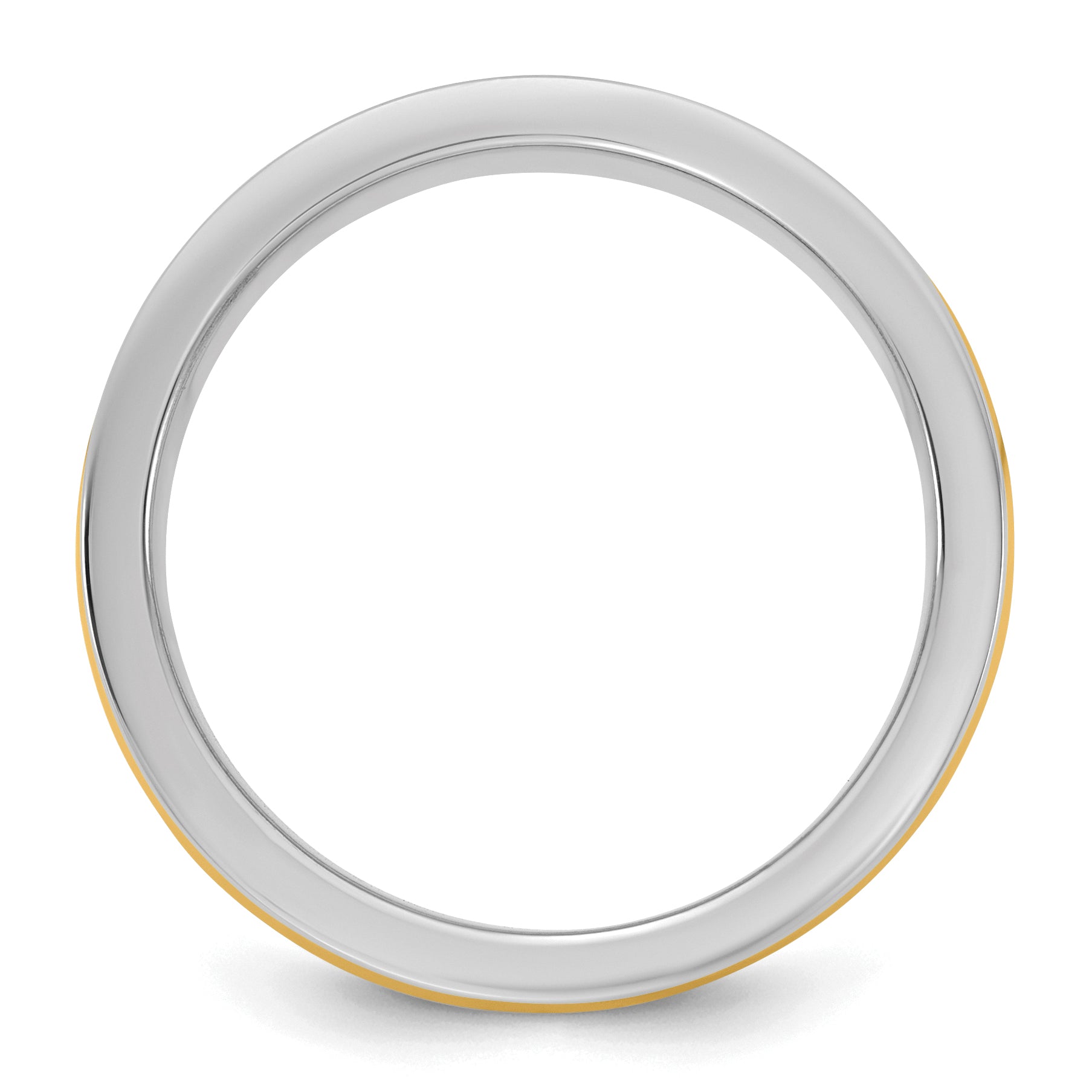 14k Two-Tone W/Y 6mm Half Round Wedding Band Size 9.5