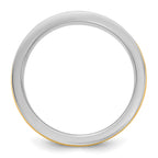 14k Two-Tone White and Yellow Gold 6mm Half Round Wedding Band