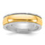 14k Two-Tone White and Yellow Gold 6mm Half Round Wedding Band