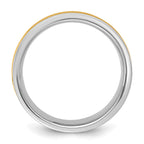 14k Two-Tone White and Yellow Gold 7mm Half Round Wedding Band
