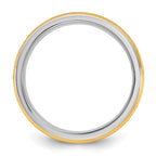 14k Two-Tone W/Y 8mm Single Banded Wedding Band Size 9.5