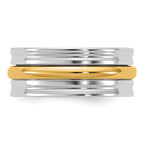 14k Two-Tone W/Y 8mm Single Banded Wedding Band Size 9.5