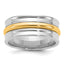 14k Two-Tone W/Y 8mm Single Banded Wedding Band Size 9.5