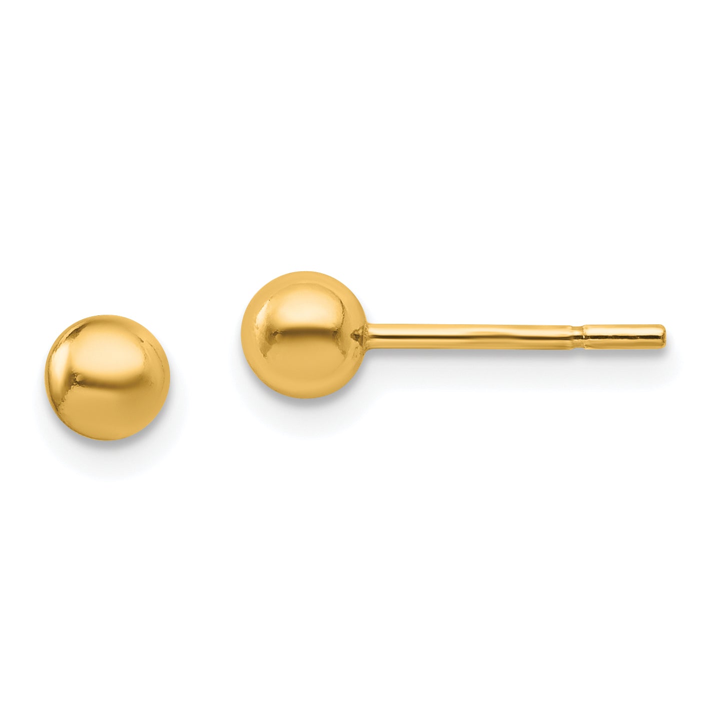 Sterling Silver Gold-plated 4mm Polished Ball Post Earrings Main image