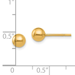 Sterling Silver Gold-plated 5mm Polished Ball Post Earrings