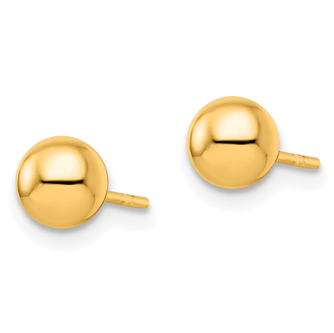 Sterling Silver Gold-plated 6mm Polished Ball Post Earrings Secondary image