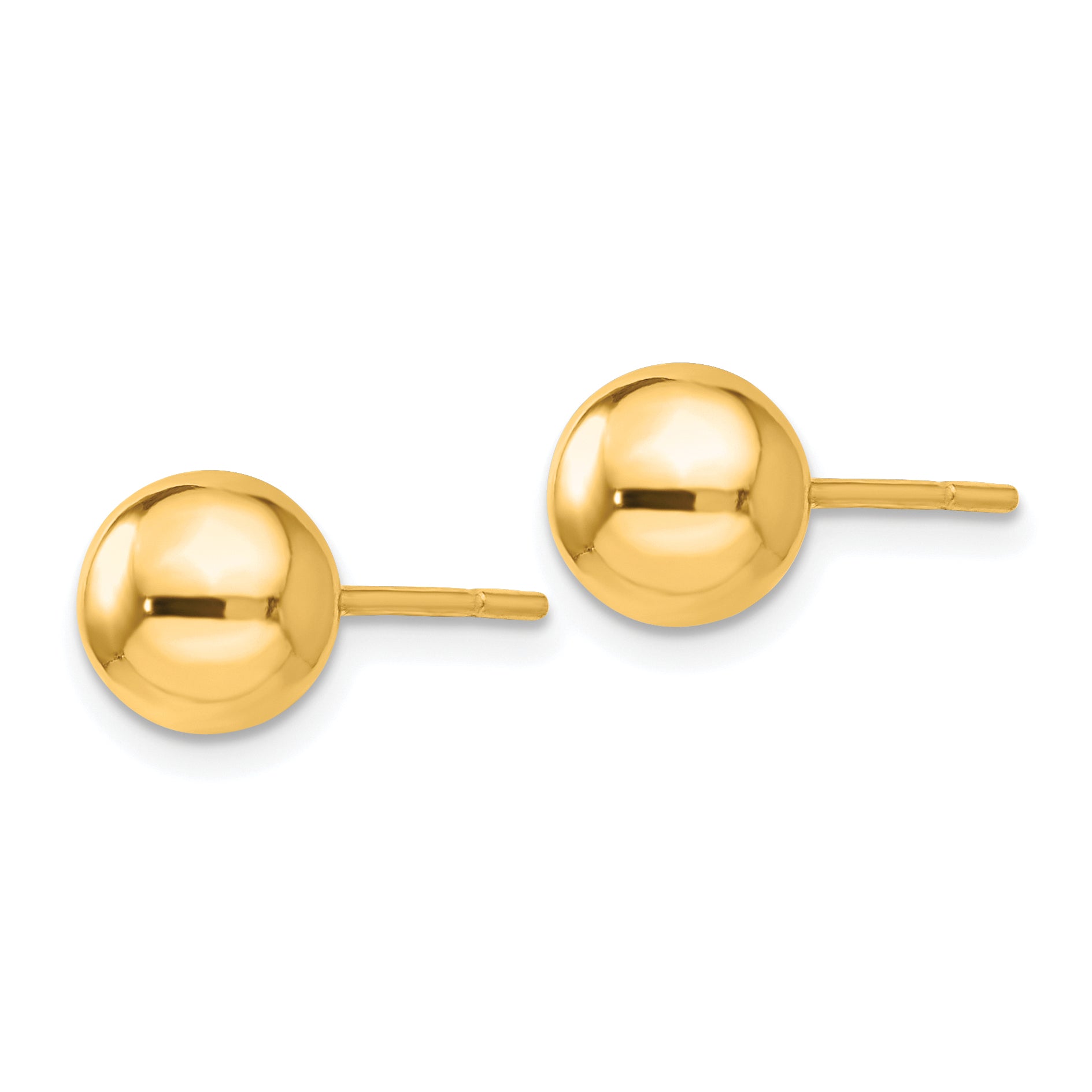 Sterling Silver Gold-plated 7mm Polished Ball Post Earrings Secondary image