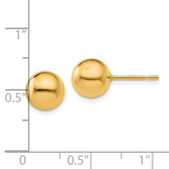 Sterling Silver Gold-plated 8mm Polished Ball Post Earrings