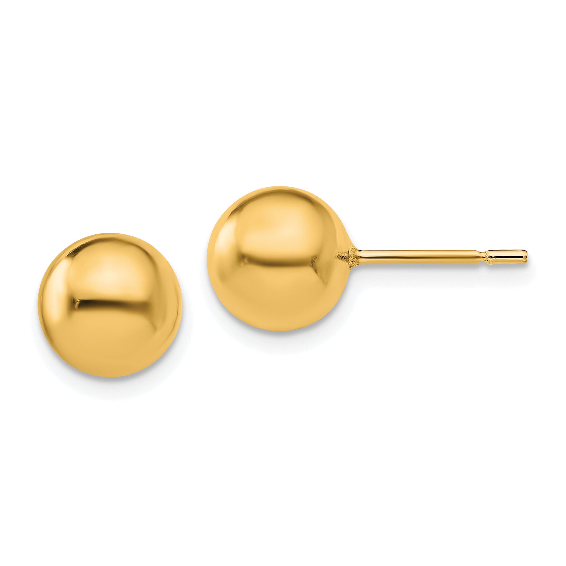 Sterling Silver Gold-plated 8mm Polished Ball Post Earrings Main image