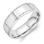 Vitalium Polished 7mm Ridged Edge Flat Band