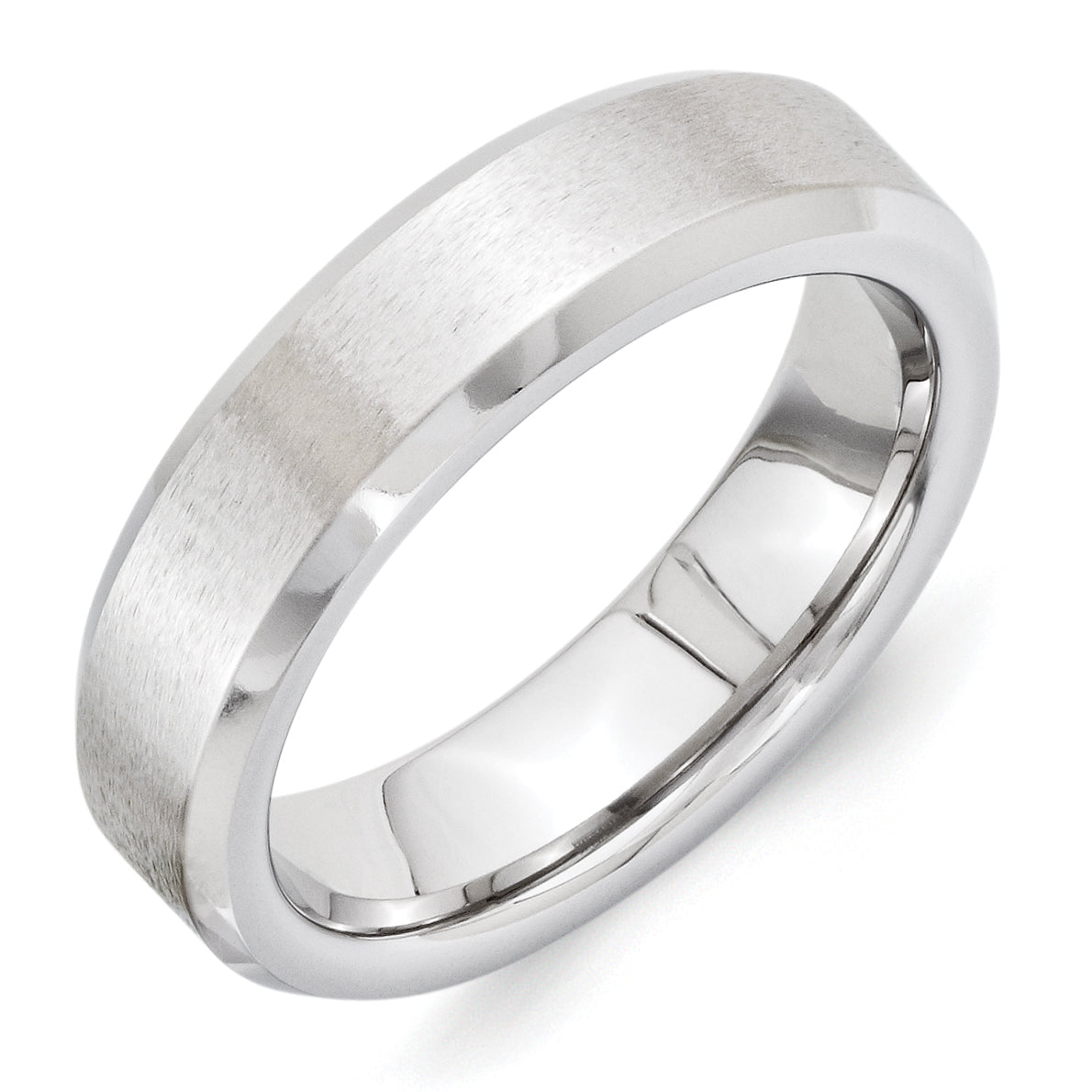 Vitalium Grain Center Finish 6mm Beveled Edge Band Main image