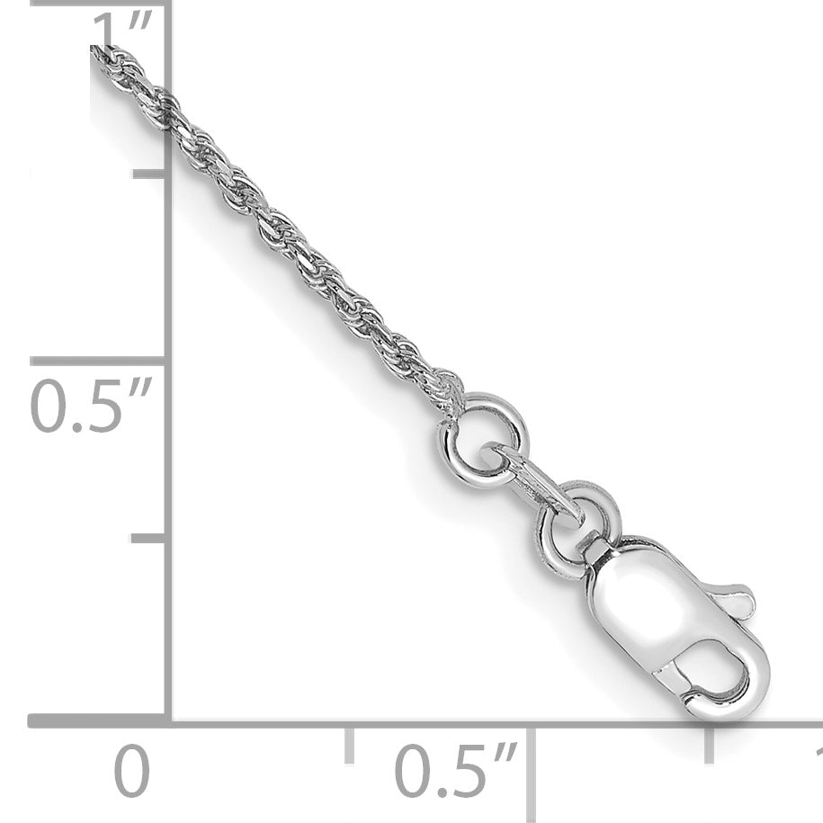 14K White Gold Solid Diamond-Cut Rope Chain Necklace 1.15mm