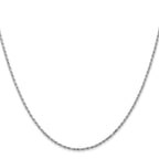14K White Gold 9 inch 1.3mm Diamond-Cut Machine Made Rope with Lobster Clasp Chain Anklet