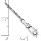 14K White Gold 9 inch 1.3mm Diamond-Cut Machine Made Rope with Lobster Clasp Chain Anklet
