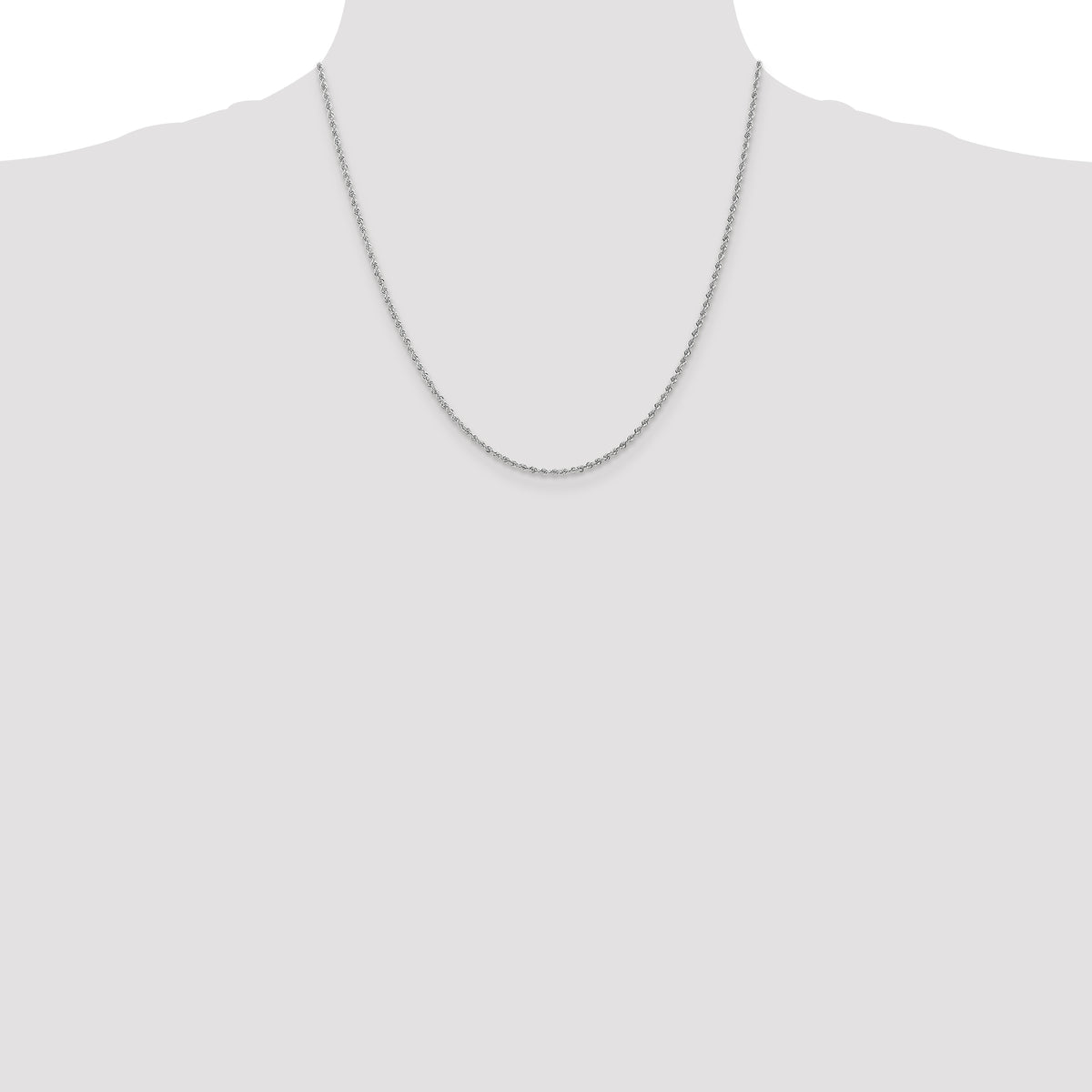 14K White Gold Solid Rope Chain Necklace 1.5mm - Sophia Jewelers